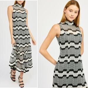 En Saison Genesis Open Stitch Midi Dress